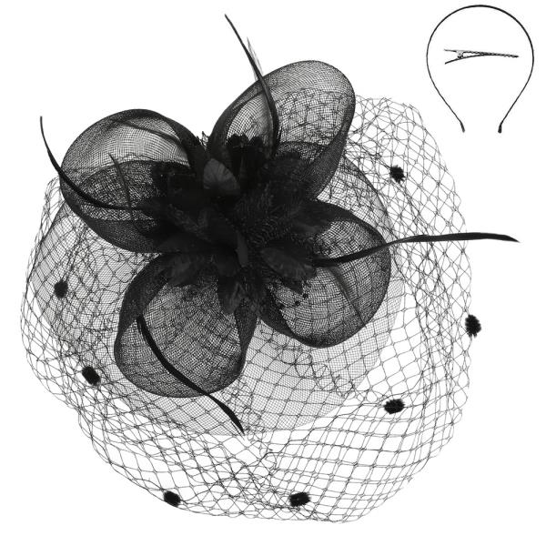 FLORAL FEATHERED ROUND FASCINATOR