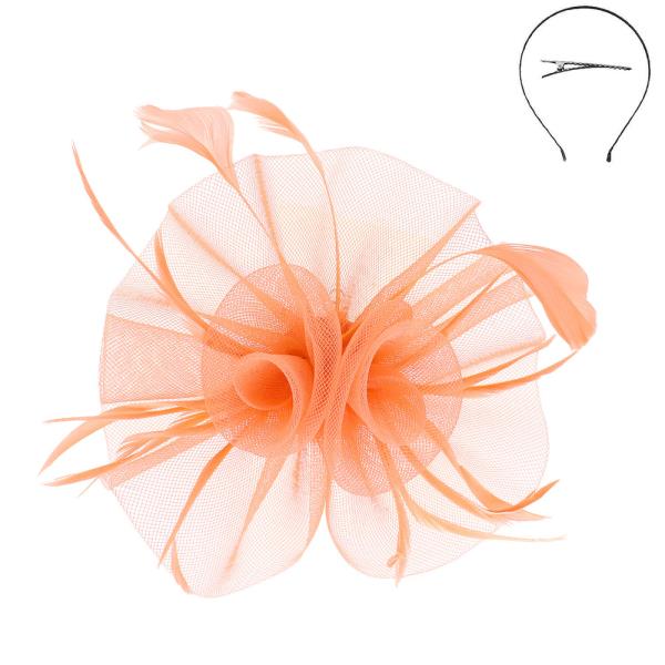 FLORAL FEATHERED SHEER MESH FASCINATOR