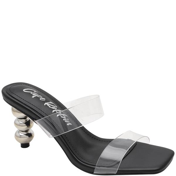 DOBLE CLEAR STRAP MULE W EMBELLISHED HEEL 12 PAIRS