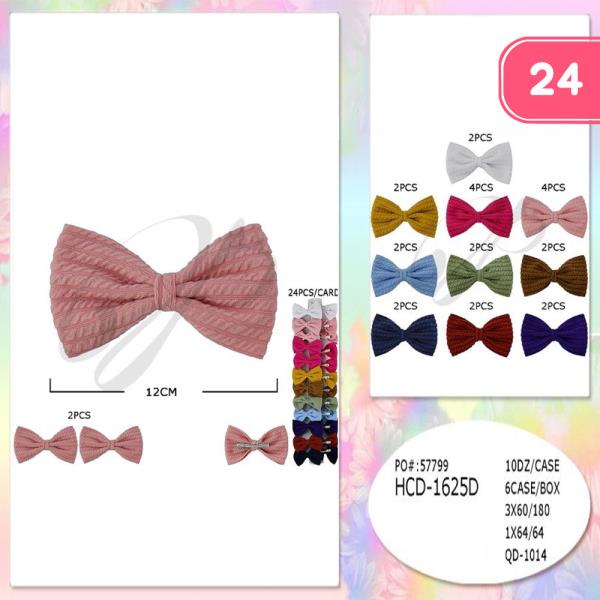 RIBBON HAIR BOW PIN (24 UNITS)