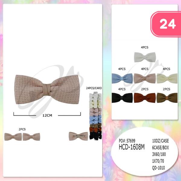 TEXTURED BOW HAIR CLIP (24 UNITS)