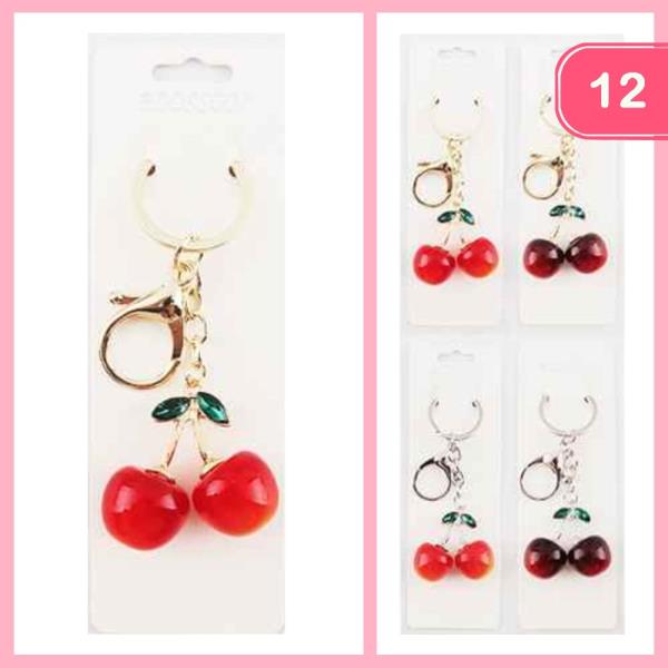 CHERRY FRUIT DECOR KEYCHAIN (12 UNITS)