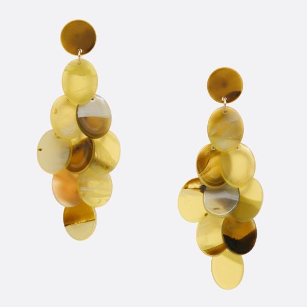 ACETATE OVAL BEAD LINK DANGLE EARRING