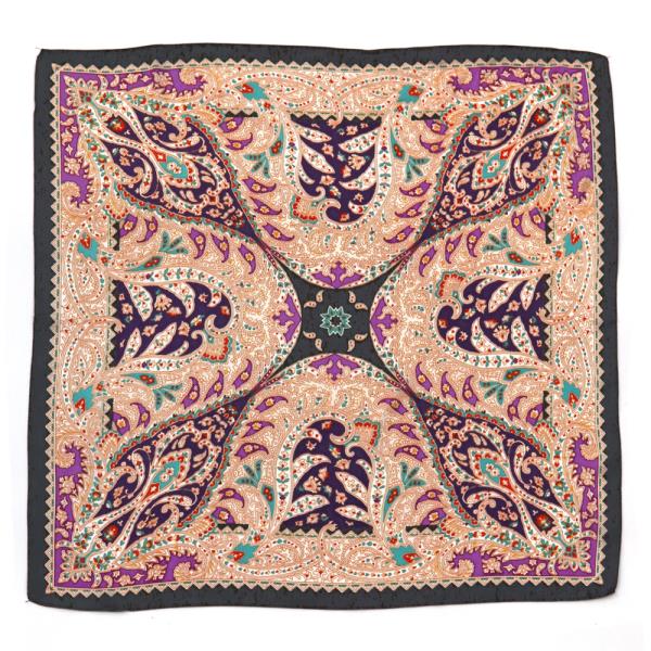 PAISLEY PATTERN SILKY SQUARE BANDANA NECK SCARF