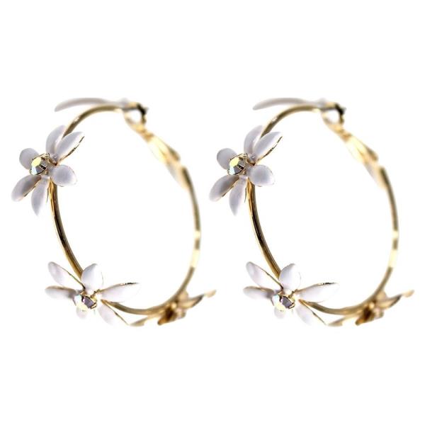 FLOWER METAL HOOP EARRING