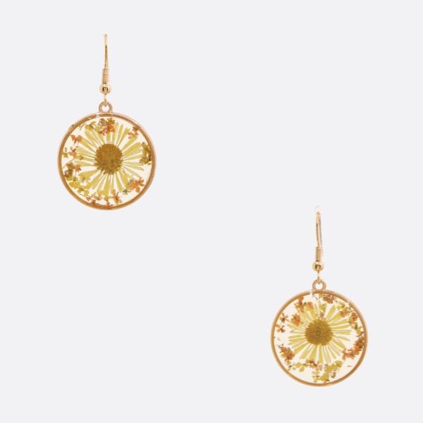 TRANSPARENT FLOWER DANGLE EARRING