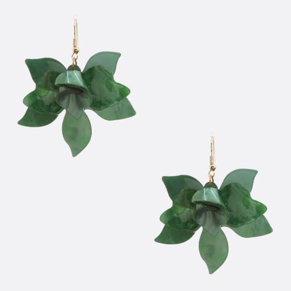 ACETATE FLOWER DANGLE EARRING