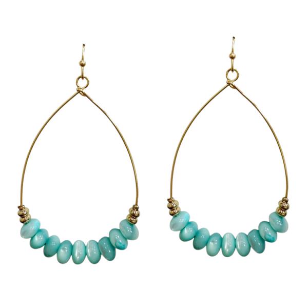 TEARDROP BEADED DANGLE EARRING