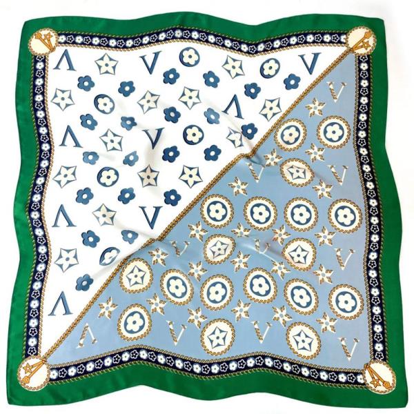 FLORAL STAR LETTER PATTERN SQUARE BANDANA NECK SCARF