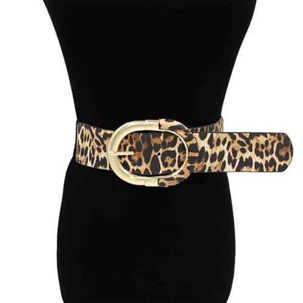 OVAL METAL BUCKLE WIDE BELT
