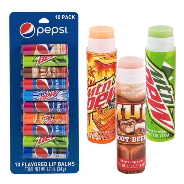 SODA BRANDS FLAVORED 10PC LIP BALMS