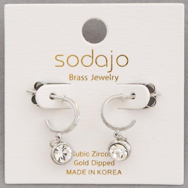 SODAJO CZ HUGGIE GOLD DIPPED EARRING