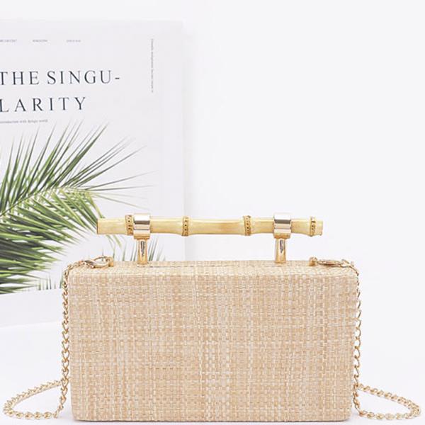 FAUX BAMBOO HANDLE EVENING CROSSBODY BAG