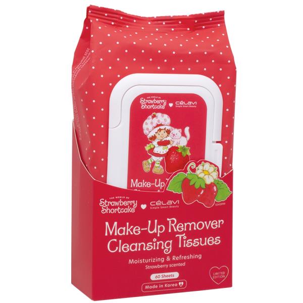 CELAVI STRAWBERRY SHORTCAKE MAKE UP REMOVER CLEANSING TISSUES