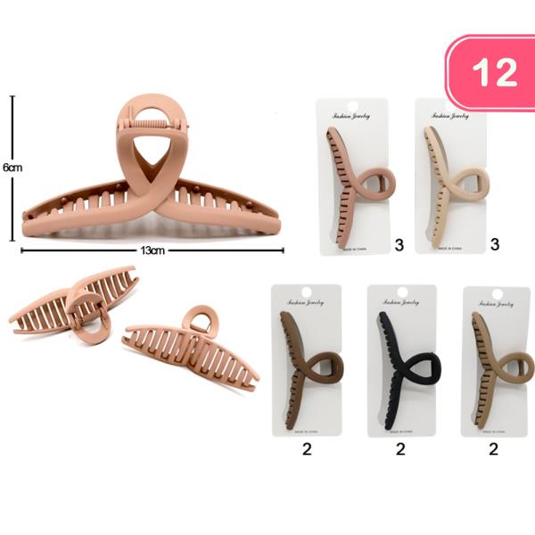 MATTE HAIR CLAW CLIP TWIST TRIANGLE (12 UNITS)