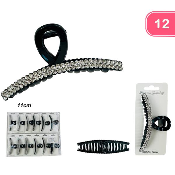 RHINESTONE HAIR CLAW CLIP (12 UNITS)