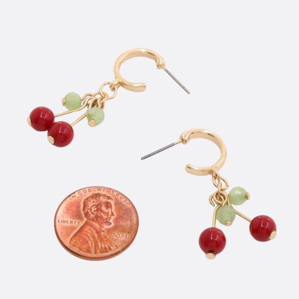 CHERRY OPEN HOOP EARRING