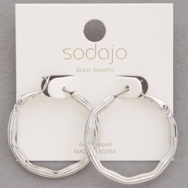 SODAJO TEXTURED HOOP GOLD DIPPED EARRING