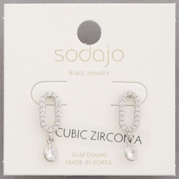 SODAJO CZ OVAL GOLD DIPPED EARRING