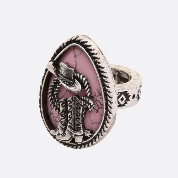 WESTERN STYLE TEARDROP STRETCH RING