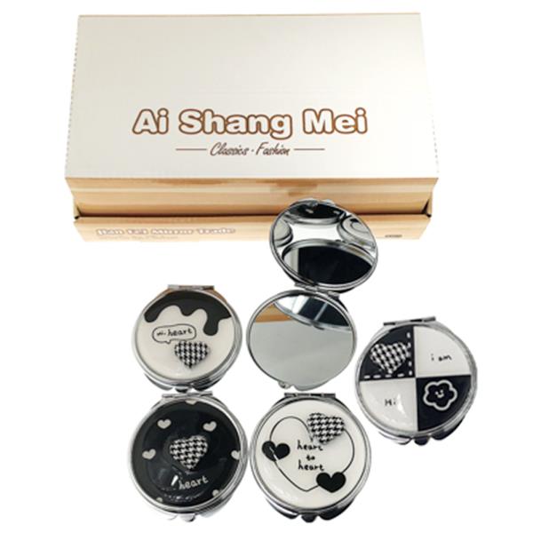 2IN1 APLANE MIRROR AND MAGNIFYING GLASS TWO TONE HEART (12 UNITS)