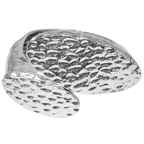 HAMMERED METAL OVAL EDGE BANGLE BRACELET