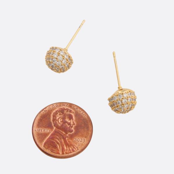 SODAJO ROUND RHINESTONE GOLD FILLED EARRING