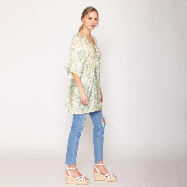 FLORAL LONG TUNIC SHIRT