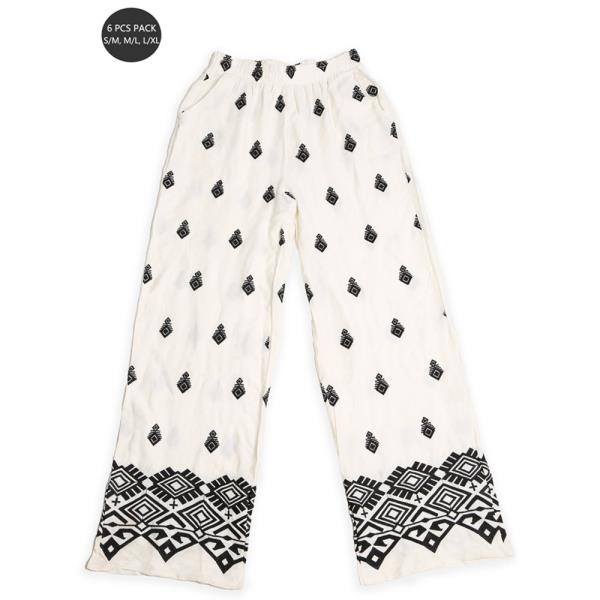 EMBROIDERED WIDELEG LINEN PANTS