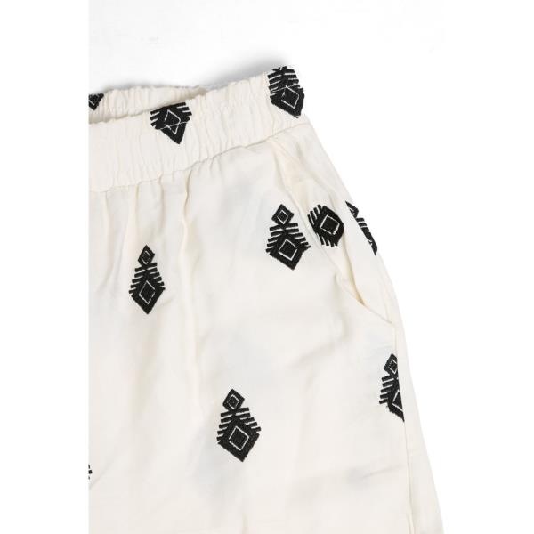 EMBROIDERED WIDELEG LINEN PANTS