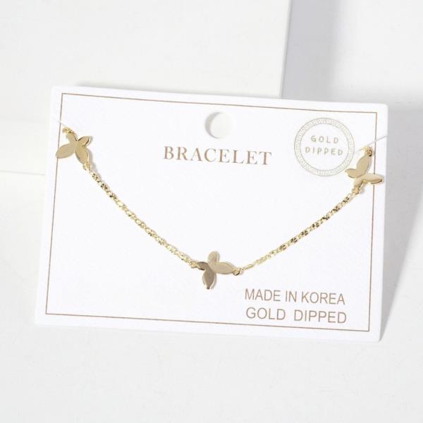 BUTTERFLY CHARM STATION BRACELET
