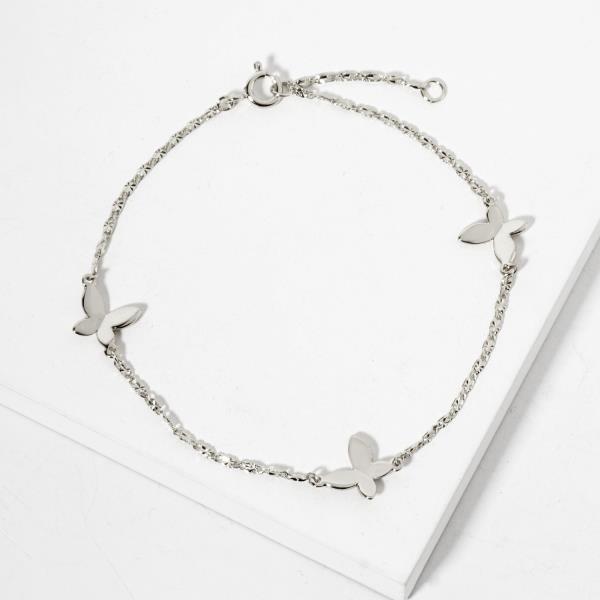 BUTTERFLY CHARM STATION BRACELET