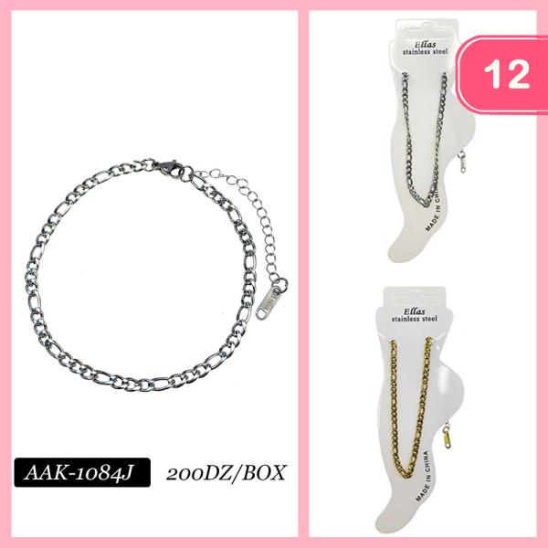 STAINLESS STEEL ANKLET (12 UNITS)