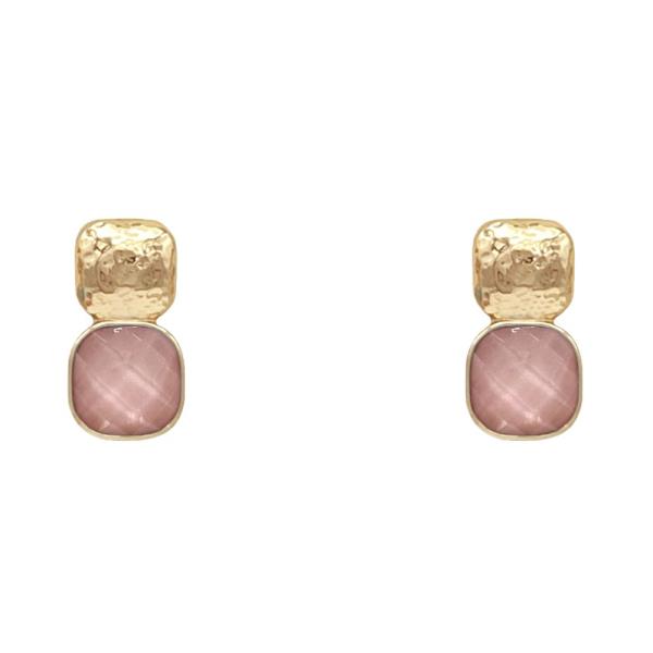 EPOXY STONE LINK EARRING
