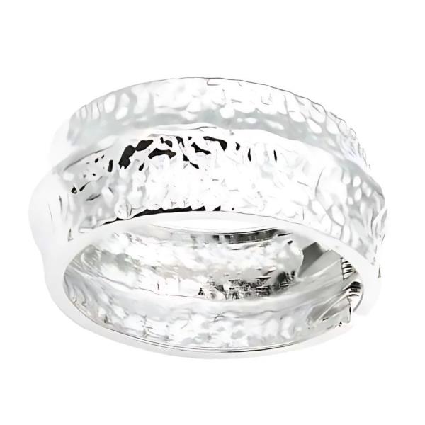HAMMERED METAL GOLD PLATED HINGED BANGLE BRACELET