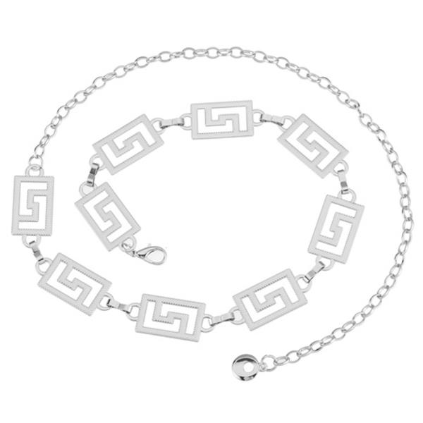 METAL CUTOUT RECTANGLE CHAIN BELT