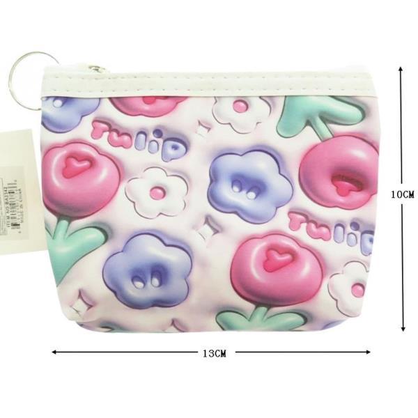FLOWER PRINT ASSORTED POUCHES (12 UNITS)