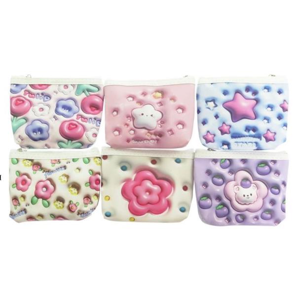 FLOWER PRINT ASSORTED POUCHES (12 UNITS)