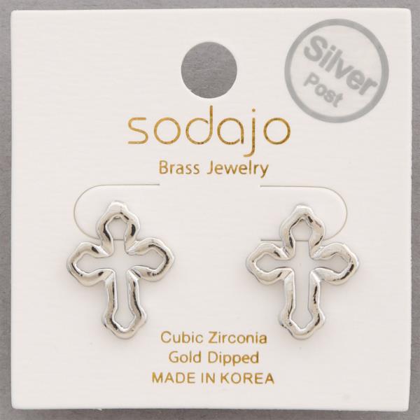 SODAJO CROSS GOLD DIPPED EARRING