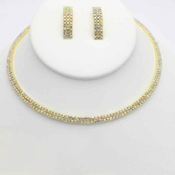 TWO LINE RHINESTONE NECKLACE