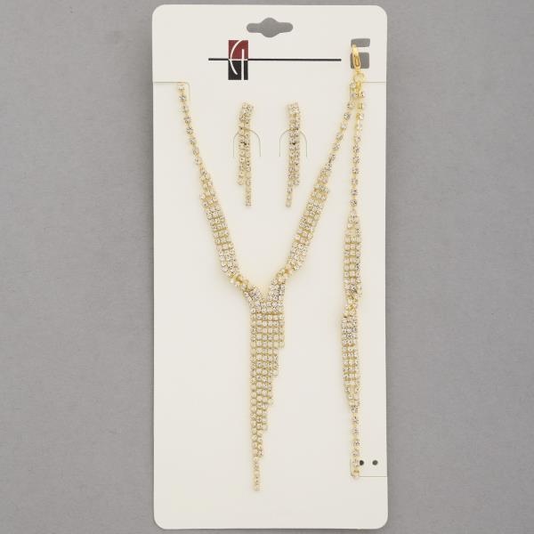 RHINESTONE NECKLACE BRACELET SET