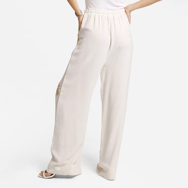 EMBROIDERED WIDE LEG PANTS