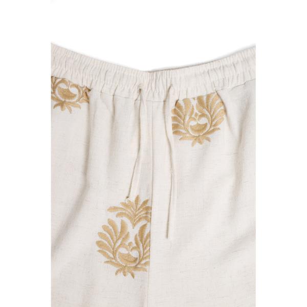 EMBROIDERED WIDE LEG PANTS