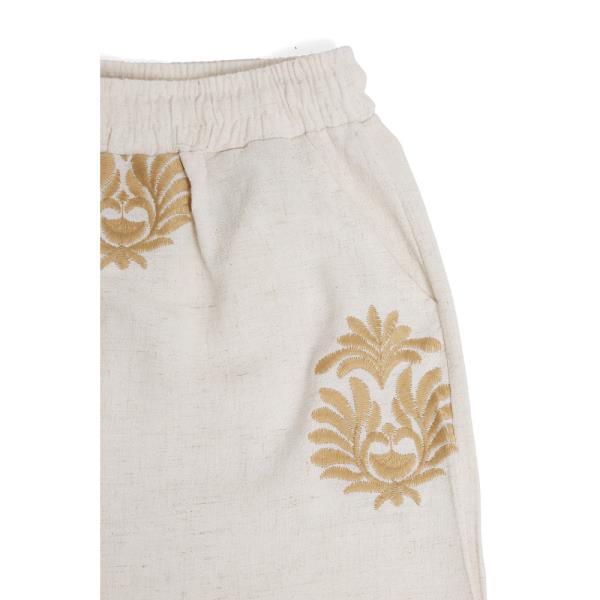 EMBROIDERED WIDE LEG PANTS
