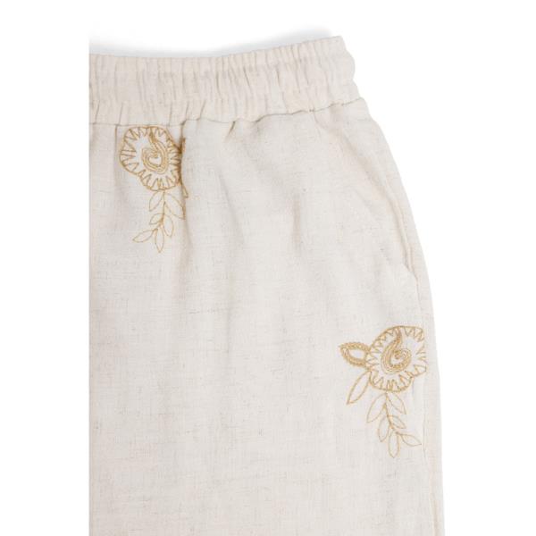 PAISLEY EMBROIDERED WIDE LEG PANTS