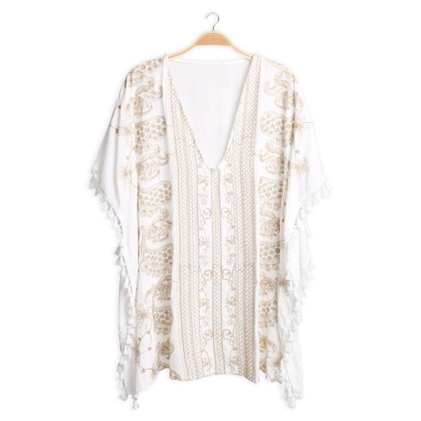 PAISLEY FLORAL EMBROIDERED PONCHO