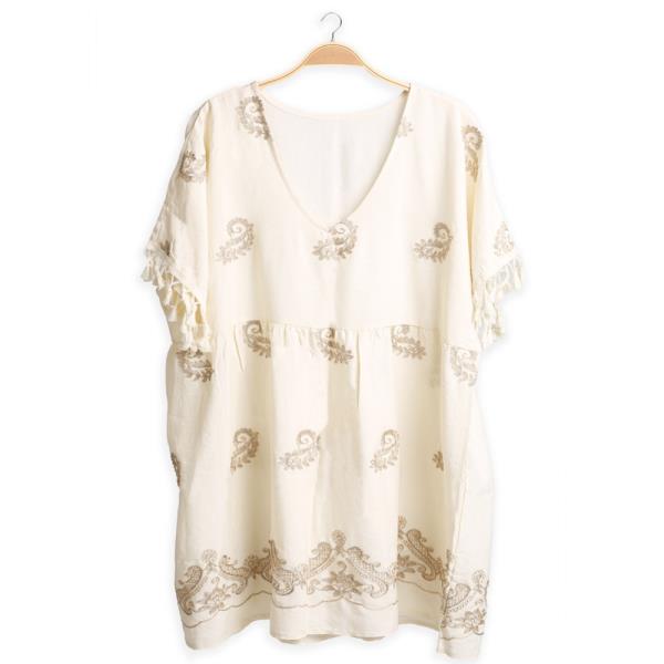 PAISLEY EMBROIDERED DRESS