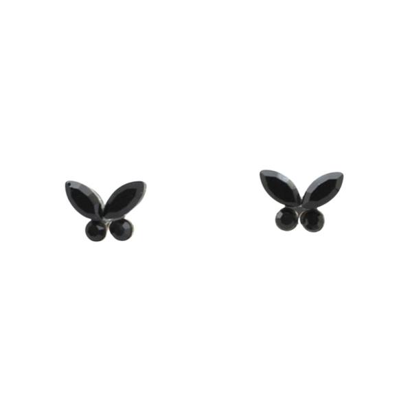 BUTTERFLY SHAPE RHINESTONE STUD EARRING