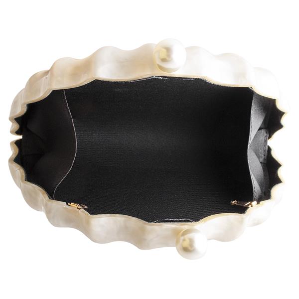 PEARL SHELL SHAPED EVENING CLUTCH BAG