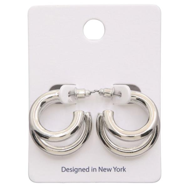TWO TONE OPEN HOOP EARRING